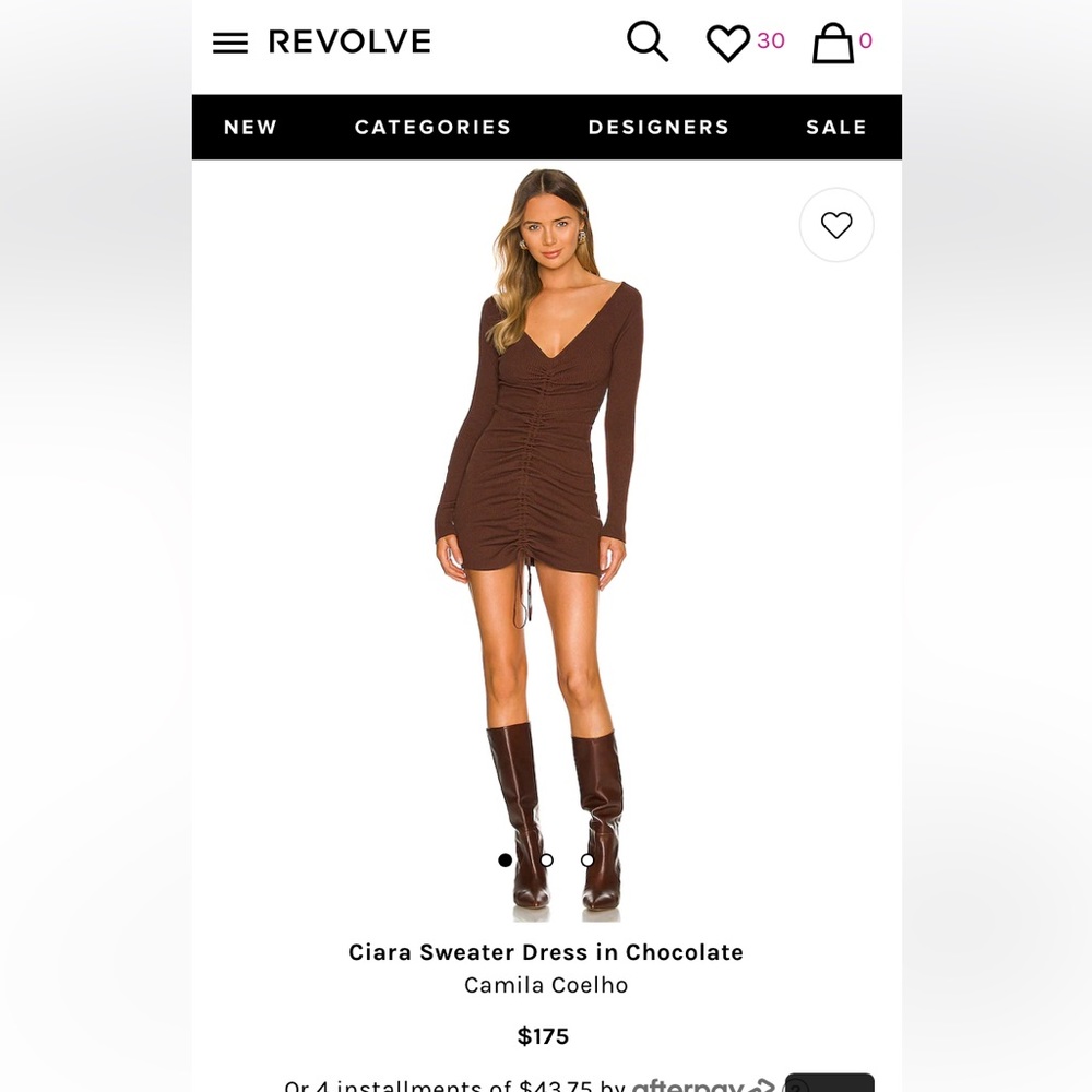 Ciara Sweater Dress in Chocolate